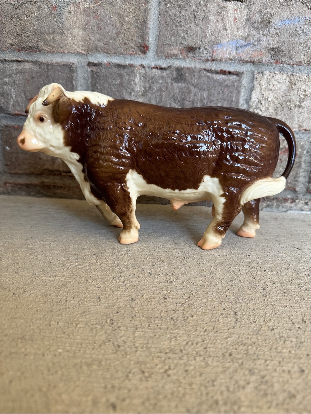 Vintage Breyer #71 Glossy Walking Hereford Bull Figurine Pre-Mark 1950s 60s